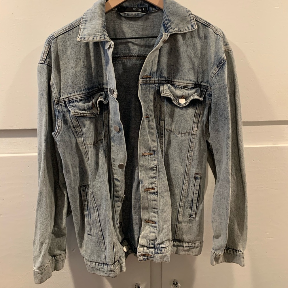 Acid wash over sized jean jacket
